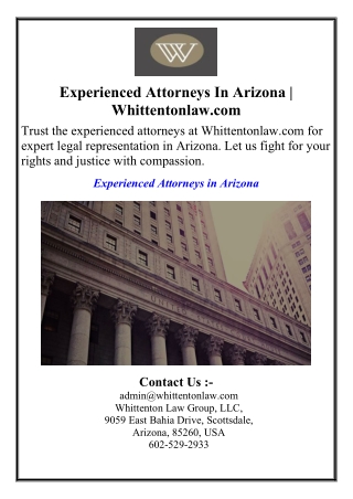 Experienced Attorneys In Arizona | Whittentonlaw.com