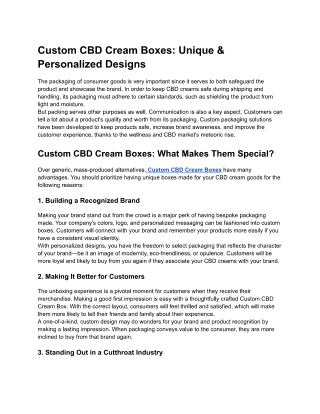 Custom CBD Cream Boxes-Unique & Personalized Designs