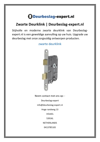 Zwarte Deurklink  Deurbeslag-expert.nl