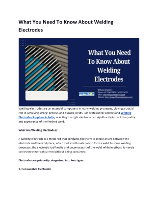 What You Need To Know About Welding Electrodes