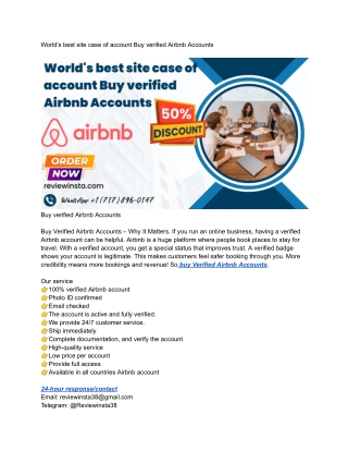 Buy verified Airbnb Accounts