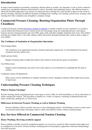 Industrial Pressure Cleaning: Boosting Business Image Through Sanitation
