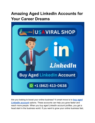Amazing Aged LinkedIn Accounts for Your Career Dreams