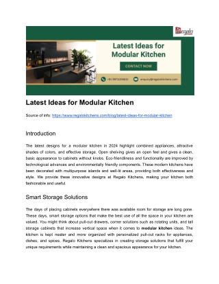 Latest Ideas for Modular Kitchen