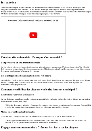 Comment sensibiliser les citoyens via le site internet municipal ?