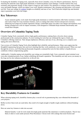Evaluating Taping Tools Durability: A How-To Guide