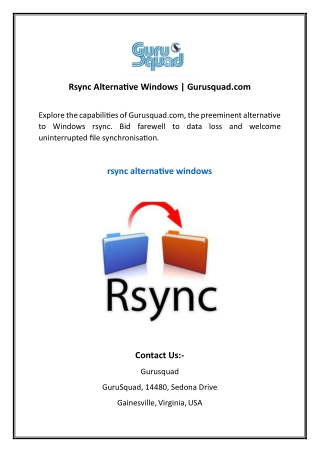 Rsync Alternative Windows Gurusquad