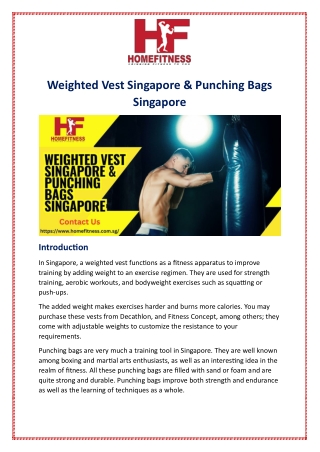 Weighted Vest Singapore & Punching Bags Singapore