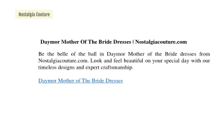 Daymor Mother Of The Bride Dresses  Nostalgiacouture.com