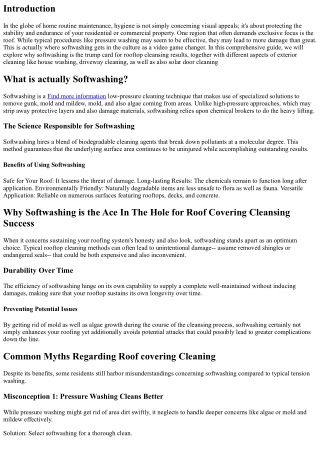 Why Softwashing is actually the Secret Weapon for Roofing Cleaning Success