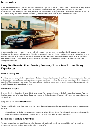 Party Bus Rentals: Transforming Ordinary Events into Extraordinary Experiences