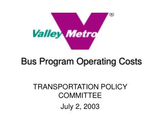 Bus Program Operating Costs