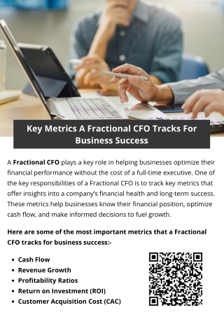 Key Metrics A Fractional CFO Tracks For Business Success