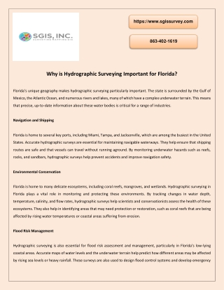 Why is Hydrographic Surveying Important for Florida?