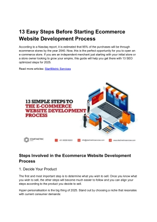 13 Easy Steps Before Starting Ecommerce Website Development Process