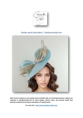 Garden party fascinators | hatsbycressida.com