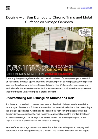Restore Sun-Damaged Chrome Trims | Vintage Camper Repair Michigan