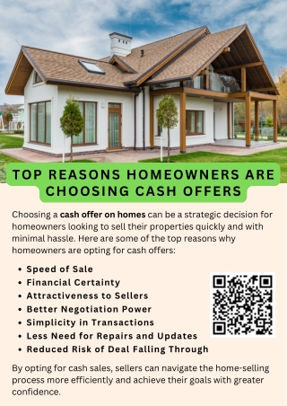 Top Reasons Homeowners Are Choosing Cash Offers