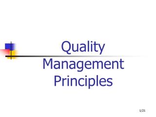 Quality Management Principles