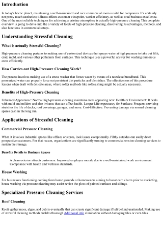 From Dirt to Shine: The Energy of High-Pressure Cleansing in Commercial Spaces