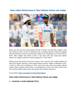 Team India's Performance in Tests Without Ashwin and Jadeja (1)