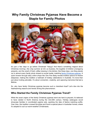 Why Family Christmas Pyjamas Have Become a Staple for Family Photos