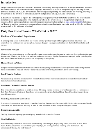 Party Bus Rental Trends: What’s Hot in 2023?
