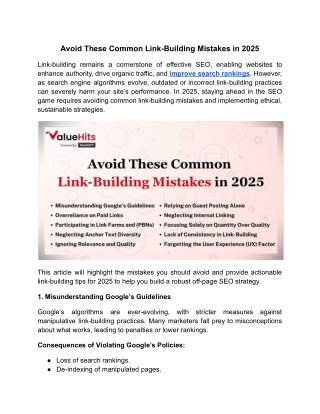 Avoid These Common Link-Building Mistakes in 2025