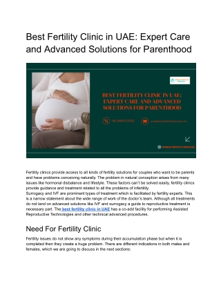 Best Fertility Clinic in UAE_ Expert Care and Advanced Solutions for Parenthood