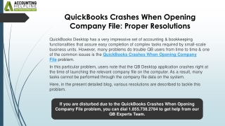 Simple Solutions for QuickBooks Crashes When Opening Company File