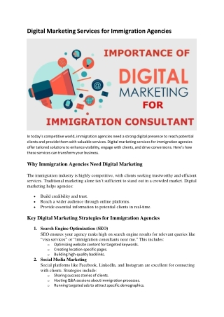 Digital Marketing Services for Immigration Agencies