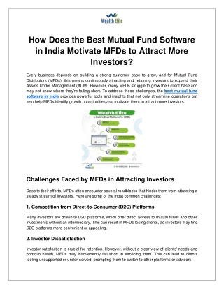 How Does The Best Mutual Fund Software in India Motivate MFDs to Attract More Investors