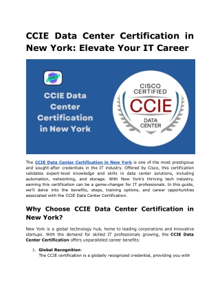 CCIE Data Center Certification in New York_ Elevate Your IT Career