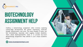 Biotechnology Assignment Help | Myassignmentpro