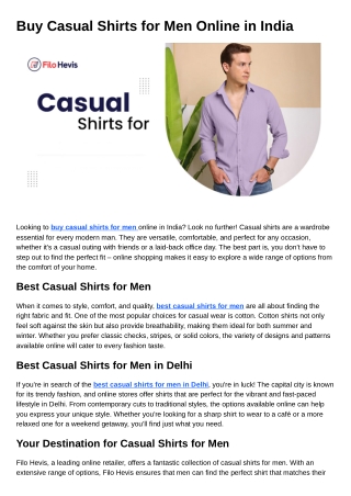 Buy Casual Shirts for Men Online in India