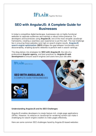SEO with AngularJS: A Complete Guide for Businesses