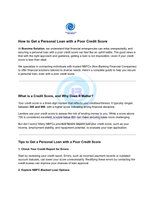 How to Get a Personal Loan with a Poor Credit Score