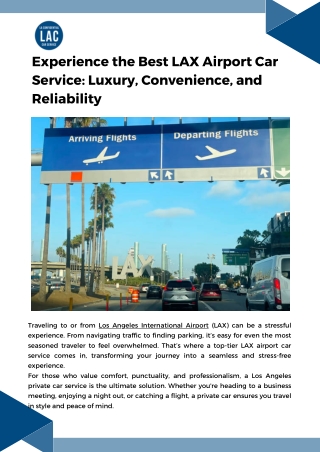 LAX Airport Car Service: Best Black Car in Los Angeles & OC