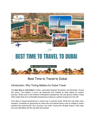 Best Time to Travel to Dubai From India.
