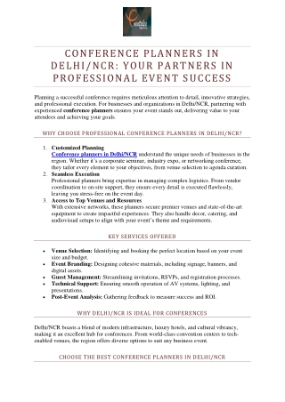 Conference Planners in Delhi