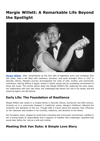 Margie Willett_ A Remarkable Life Beyond the Spotlight