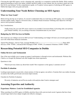 Top Tips for Choosing the Right SEO Agency in Dublin