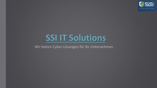 SSI IT Solution: Ihr IT Security Spezialist in der Schweiz für Höchste Cybersich