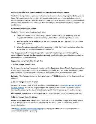 Golden Tour Guide: What Every Traveler Should Know Before Starting the Journey