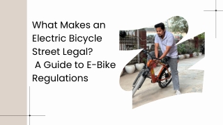 What Makes an Electric Bicycle Street Legal? A Guide to E-Bike Regulations