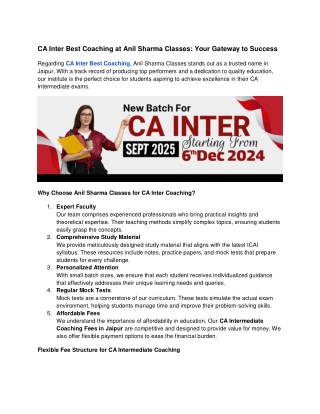 CA Inter Best Coaching at Anil Sharma Classes_ Your Gateway to Success