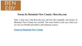 Farms In Mountain View County | Ben-eby.com