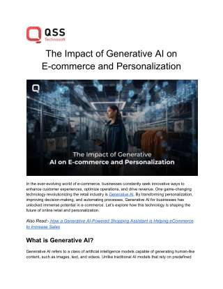 The Impact of Generative AI on E-commerce and Personalization