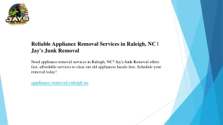 Reliable Appliance Removal Services in Raleigh, NC  Jay's Junk Removal