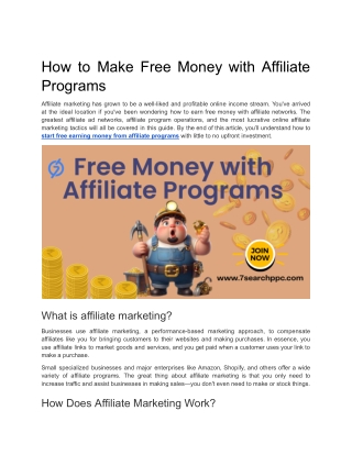 How to Make Free Money with Affiliate Programs